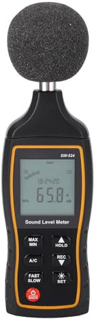 Fonometro, Lettore Digitale di Decibel Fonometro con Custodia in ABS per Intervallo 30-130 DB