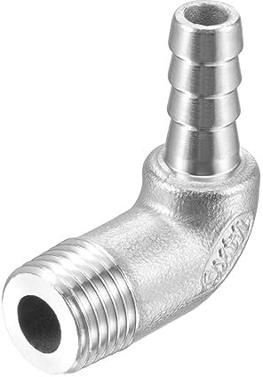 QUARKZMAN raccord coude en acier inoxydable 304, embout cannelé de 8 mm x raccord mâle G1/4 pour l'eau, le carburant, l'air