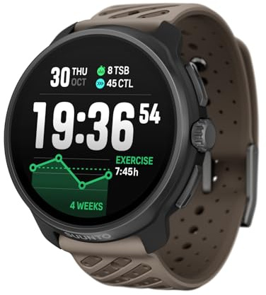 SUUNTO Race 2 GPS Sport Watch, Bright 1.5-inch AMOLED Touchscreen, Sleeker and Lighter Design, 16-Day Battery Life, Offline Maps, Accurate Navigation, 115+ Sport Modes (Titanium Trail)