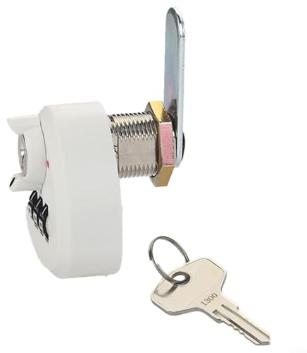 Fauhapyway Serratura di sicurezza digitale a 3 cifre in lega di zinco con chiave per cassette postali, cassetti, armadietti, 20/25 mm (25 mm bianco)