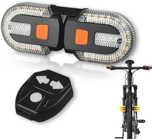 Fanale Posteriore per Bici con Indicatori di Direzione, Luci Posteriori per Bicicletta Divise con Telecomando Senza Fili per Ciclismo Luci Stroboscopiche di Sicurezza Posteriori USB Ricaricabili