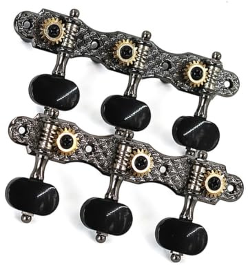 Stämningsmaskiner För Klassisk Gitarr 3 På En Platta (metall) Låsbara Stämskruvar(Black)