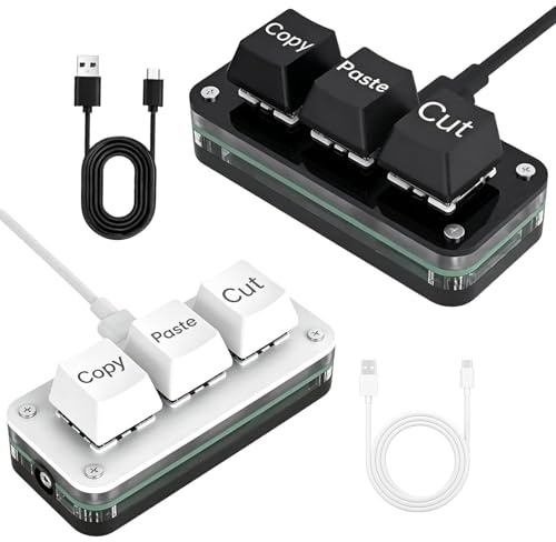 Kopiera Klistra Knapp Treknappars Mekaniskt Ergonomiskt Knappsats | PC Kopiera Klistra USB Tangentbord för Hemmakontor Dagliga Möten Arbete Spelande Videoredigering Designritning