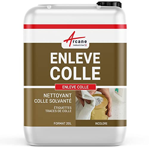 Enlève Colle Puissant - Décolle Étiquettes, Autocollant, Adhésif, Silicone - Dissolvant Colle Forte Multi-Surfaces sans Trace - 20 L - ARCANE INDUSTRIES