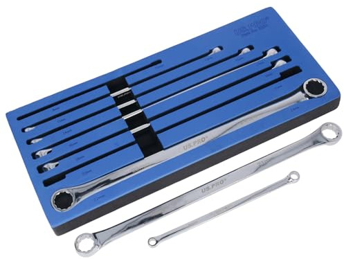 Extra Long Double Ended Ring Spanner Aviation Wrench 8mm - 24mm 7pc Set