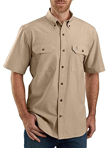 Carhartt Original Fit Short Sleeve Shirt Chemise de Travail, Dark Tan Chambray, XXL Homme