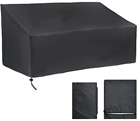 CHEYLIZI 3 Sitzer Gartenbank Abdeckung Schutzhülle für Gartenbank, Winterfest, UV-Beständig, Winddicht, Reißfest Oxford Gewebe Bank Hülle Gartensofa Abdeckplane, 163x66x89cm