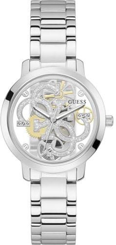 GUESS Unisex-Erwachsene Analog Quarz Uhr mit Edelstahl Armband GW0300L1