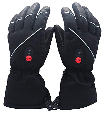 SAVIOR HEAT Beheizte Handschuhe für Herren und Damen, Palm Lederhandschuhe für Winterski und Eislaufen, Arthritis Handschuhe mit 7.4V 2200 Mah Elektrische wiederaufladbare Batterien
