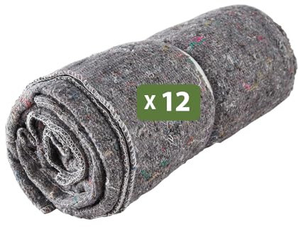 Pack and Move - Lot 12 couvertures de Protection pour déménagement et Stockage - 1,5 x 2 m - Épaisse et Résistante - Protection TV Protection Meubles