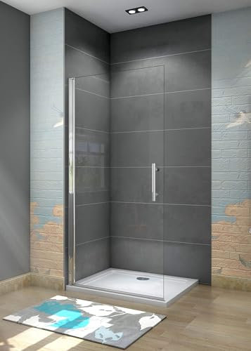 Aica Sanitär Walk in Dusche 65cm Duschtür Duschabtrennung Duschwand Dusche 6mm Nano Glas H185cm