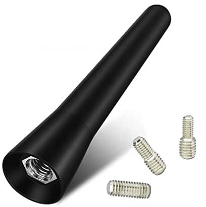 Audioproject A442 - Autoradio Autoantenne kurz 6,5 cm - Alu für VW Golf Polo up - Universal KFZ Dachantenne Auto Antenne Dach AM FM schwarz