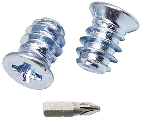 SKIR'CO (100 st) Förzinkade euroskruvar 6,2 x 9 mm, Lådlöparskruvar, platt försänkt huvud, gångjärnsskruvar