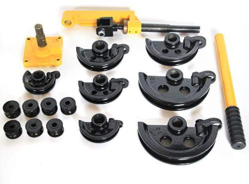 XUEMANSHOP Dobladora manual, Dobladora de Tubo de Acero 10-25mm Manual de Tubo de Acero Tubo Bender con 7 Matrices para Flexión de Tubos
