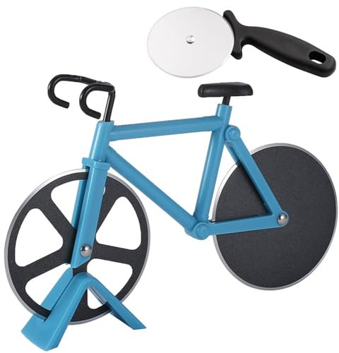AYNKH 2PCS Pizza Cutter, revêtement antiadhésif, roue de bicyclette en acier inoxydable, couteau à pizza professionnel tranchant, ciseaux à pizza, trancheur, cadeau créatif