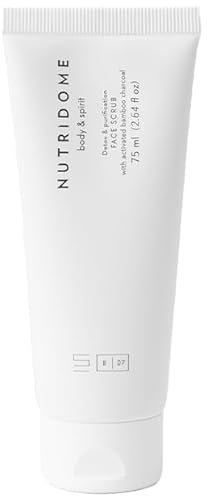 Nutridome Peeling mit Aktivkohle 75 ml - Detox-Gesichtspeeling, Face scrub, Weiße Tonerde - Glättet die Haut, Reinigungswirkung, Sanft, Gesichtsreinigung, Wirksam - einfache Anwendung