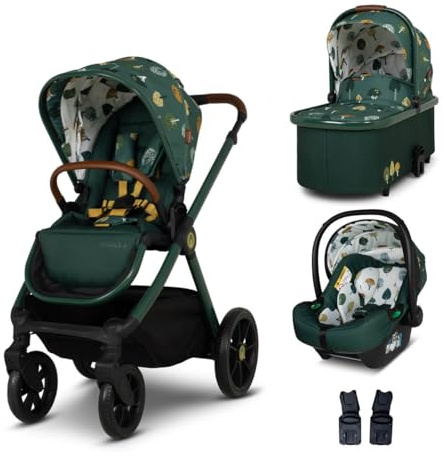 Cosatto Giggle 4 Travel System 3 in 1 Bundle | with Pram, Car Seat, Pushchair, Carrycot & Baby Car Seat Base | Birth-4 Years, i-Size Group 0 | Compact Fold, Footmuff, Bag, Raincover (Faraway)