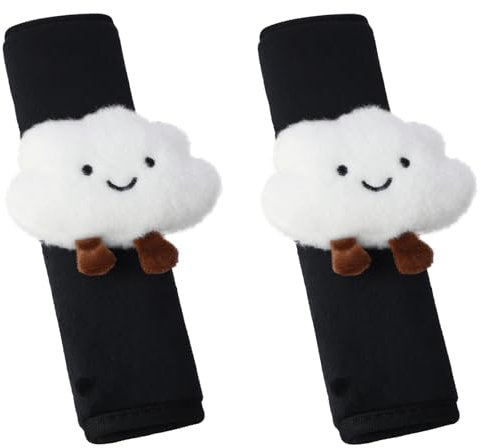 Gurtpolster Kinder 2 Pack,Bequemes und Weiches Wildleder, Gurtpolster Auto Kinder, Süße Wolkenpuppe, Gurtschutz Kinder Auto für Alle Autosicherheitsgurte Geeignet (weiße Wolken)
