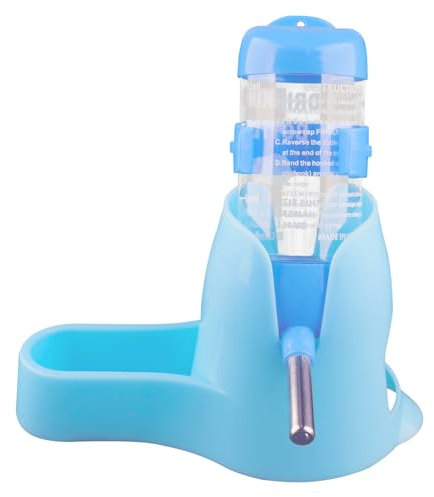 Luckious Hamster Water Bottle Automatic Feeder Hanging or Placement Dual Purpose Drinker with Stand 80ml Feeder Dispenser for Hamsters, Rabbits, Guinea Pigs, Squirrels, Small Animals