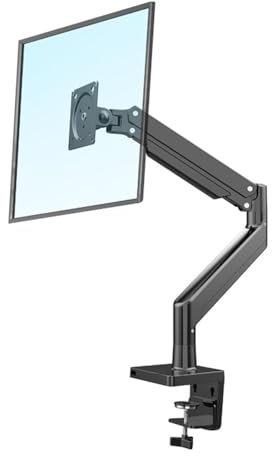 Monitor Arm Enkel för 27-40 Tum 2~12kg Dator Skärm, Skärm Står för Skrivbord, Monitorfäste Höjd Justerbar, Hemkontor VESA Skärmfäste med Klämmar och Baser