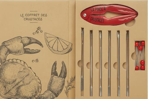 Set di attrezzi per frutti di mare – Pinze per granchi in acciaio inox, forchette per aragoste, apriscatole e noci rosse, 13 pezzi, posate per granchi e aragoste, in confezione regalo, per gli amanti