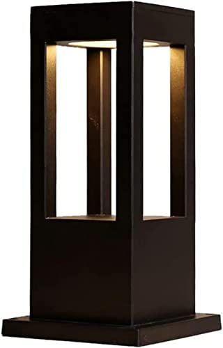 Garden Post Light Waterproof Column Lamp Square Post Lantern Modern Simplicity Black Die-cast Aluminum Outdoor Bright Light Lamp Pillar Light Garden Deck Table Lamp Lawn Torch Decor Lamps Family