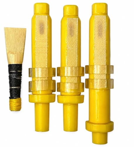 Highland Bagpipe Synthetic Drones with Free Cane Reed | 4 Pieces Drone Set for Easy Tuning | Bapipes Accessories (Yellow)