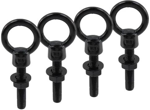 Semetall Lifting Shoulder Eye Bolts, 304 Stainless Steel Heavy Duty Eyebolt with Washers and Nuts - Corrosion Resistant Screw Bolt Lifting Ring for Indoor & Outdoor Use-Black(M8,4 Pack)