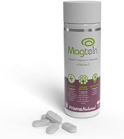 Prisma Natural - Magtein Magnesio Treonato con Vitamina E, Integratore per Sistema Nervoso ed Energia, Vegano. 90 compresse.