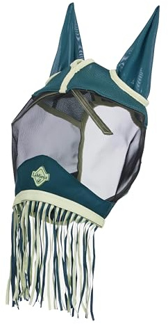 LeMieux Fringe Fly Mask - Micro-Mesh Ears - Black Mesh - Forelock Slit - Jungle - Medium