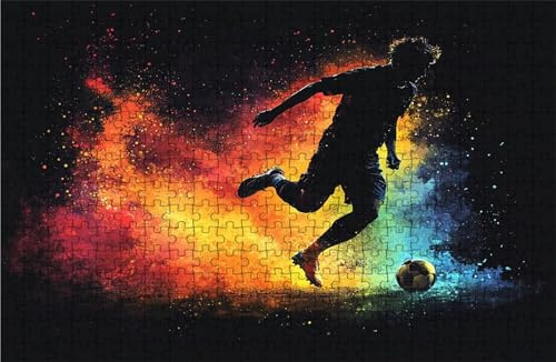 Puzzle 3000 Piezas, FúTbol Americano Puzzle 3000 Piezas Adulto 80 x 120CM, Puzzles Madera Atleta Exquisito Embalaje en Caja de Papel, Bolsa de Malla Portátil para Regalo Decoracion Pared RXPT-4639