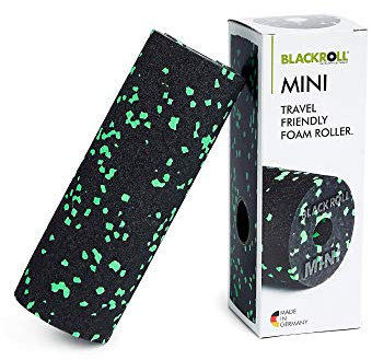 BLACKROLL® Mini rollo de masaje para fascia (15 x 5 cm), pequeño rodillo de fitness para automasaje, práctico rodillo de masaje para viajes, oficina o gimnasio, dureza media, fabricado en Alemania,