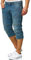 Indicode Herren Fortune 3/4 Jeans Shorts aus 98% Baumwolle | Bermuda Denim Freizeithose für Männer Blue Wash, L