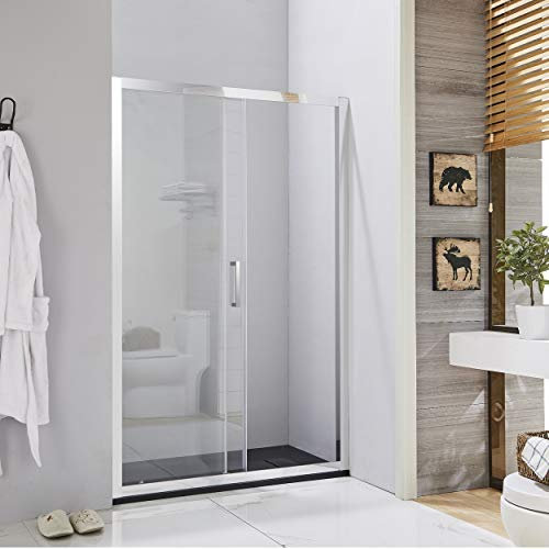 Box doccia porta scorrevole per nicchia profilo cromato altezza 195 cristallo 6mm anticalcare (110 cm)