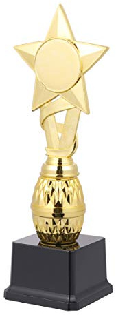 NUOBESTY Kids Award Trophy Plastic Star Ribbon Cup 7.50X7.50X7.87In Creative Competition Reward for Sports Events and Activity Recognition
