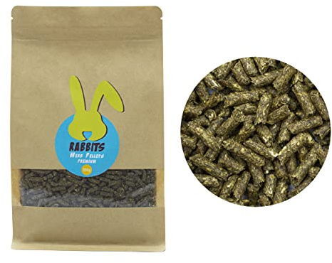 Herb Pellet Premium para Conejos – 500g - Pienso Completo y Natural para Roedores (Conejos, cobayas..) - Alimento Completo elaborado a Base de Plantas
