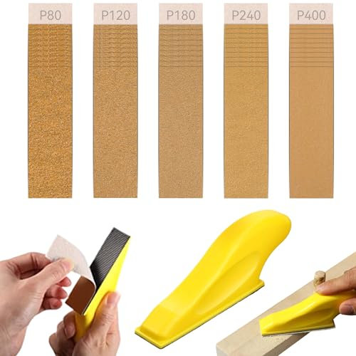 Micro Sander Kit with 75 PCS Sanding Pads, 3.5 x 1 Inch Detail Sanding Tools With Sandpaper Assorted 80/120/180/240/400 for Wood