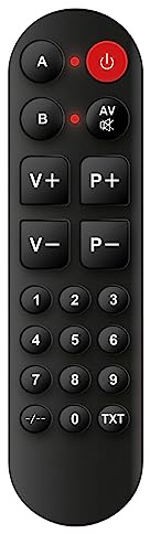 IRRADIO | Mando Universal Simplificado con Función de Aprendizaje y Botones Grandes con Números, Ideal para Personas Mayores y Niños, Color Negro
