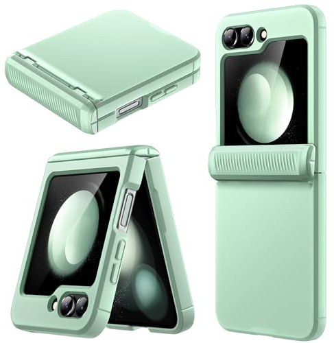 JETech Cover per Samsung Galaxy Z Flip 5 2023 con Cerniera Protezione, Pesante Robusto Protettivo Rigida PC Cellulare Custodia, Anti-Impronte Opaca Finitura (Verde Menta)