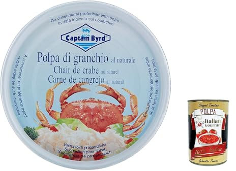 6 x Capitaine Byrd Polpa di Granchio, chair de crabe naturelle 200 g + polpa italien gourmet 400 g