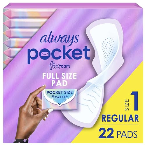 Always Pocket Flexfoam Pads, Size 1, Regular, with Wings, 22 Count