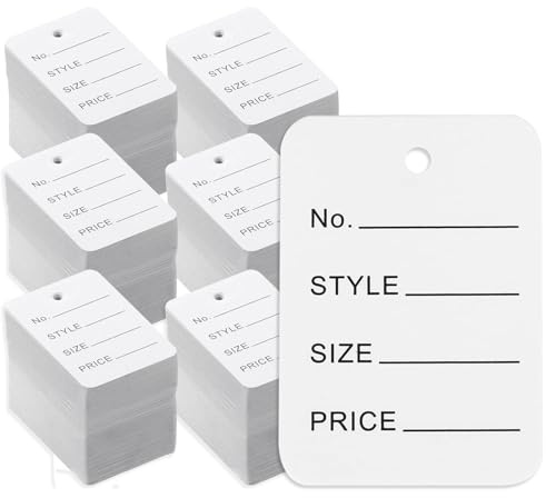 3000 Pcs Price Tags,1.94 X 1.38 White Paper Tags Clothes Size Tags Coupon Tags,Making Tag White Store Tags Clothing Tags with Box Package