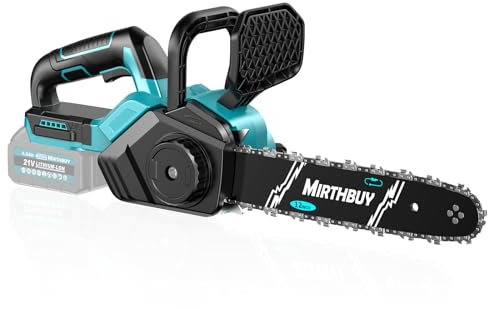 Brushless Chainsaw 12 inch, Cordless Chainsaw Brushless Motor 1300W, fit for M-AKI-ta 18V,AutomaticLubrication System,Handheld Saw for Garden Courtyard Cutting(Without Battery and Charger)