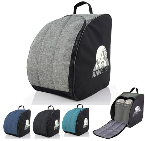 Rawstyle Skischuhtasche Skistiefeltasche Rucksack Helm Hart-Soft-Boots Inliner Bootbag Tasche Skischuhe Modell 3 (meliert grau)