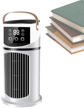 Skrivbords-luftkonditioneringsfläkt, bärbar luftkonditionering för rum – med LED-belysning, sprayfunktion och 9 hastighetsinställningar för arbetsrum, sovsal och sovrum