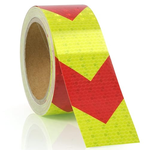 AOOWU Ruban adhésif réfléchissant, 10 m x 5 cm Imperméable Bande réfléchissante autocollante d'avertissement, Réflecteur Haute Visibilité Bande, Ruban Avertisseur pour Véhicules, Voitures, Remorques