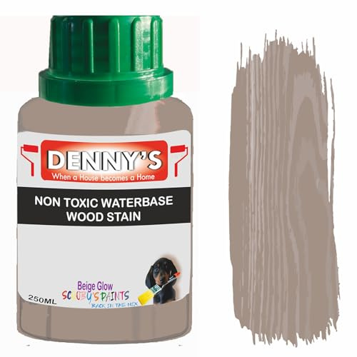 Non-Toxic Water-Based Wood Stain – Fast Drying – 179 Colours – For Furniture, Doors, Floors, Skirting, Crafts & Interior Wood – Sponge or Roller Application (Beige Glow, 1 Litre Bottle)