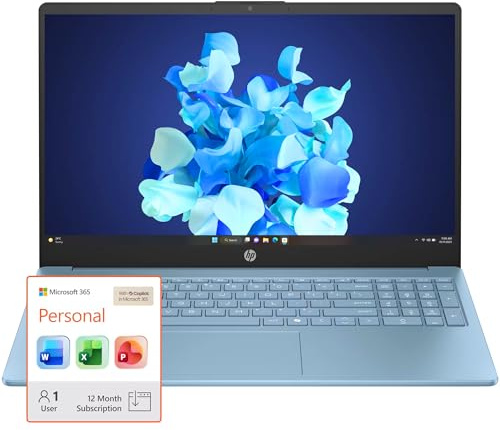 HP Ultrabook 15.6 Laptop, Microsoft 365 Included, Intel 13th 4-Core | 128GB UFS, no Mouse, Moonlight Blue