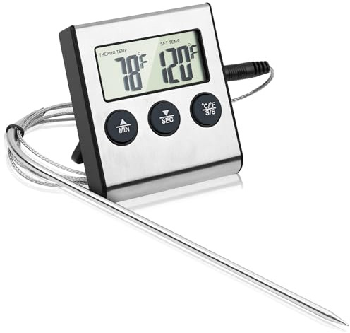 Digital kötttermometer ugn, stektermometer med timer