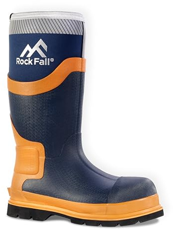 Rock Fall Unisex 6 Silt Neoprene Safety Wellington Boot, Navy, 9 UK